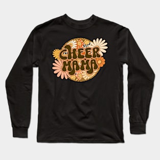 Cheer Mama Retro Groovy Floral Leopard Long Sleeve T-Shirt